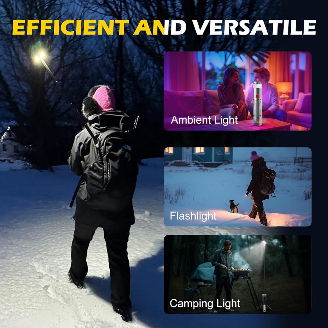 Rechargeable Camping Lantern, 1800 Lumens, 10000mAh Power Bank, RGB Multi-Mode, 6–60 Hours Runtime