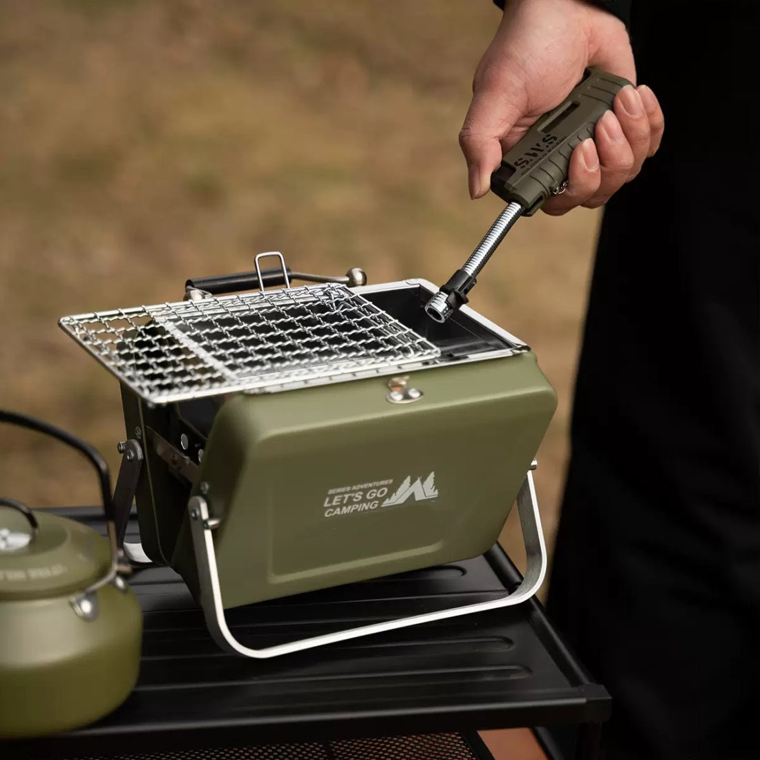 Compact Hibachi Charcoal Grill | Portable Tabletop BBQ for Camping, Picnics & Backyard